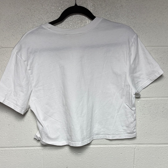 Open Edit Women's Classic White Short Sleeve Crop Tee - Picture 7 of 7